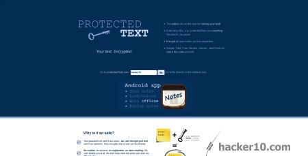 ProtectedText online text encryption