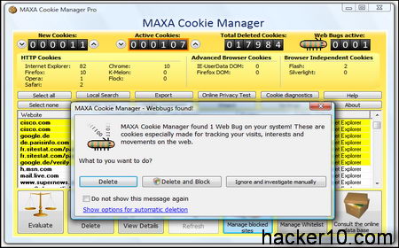 MAXA cookies manager