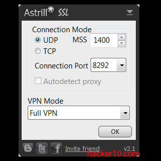 Astrill VPN client settings