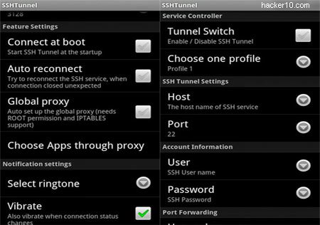 Android app SSH Tunnel