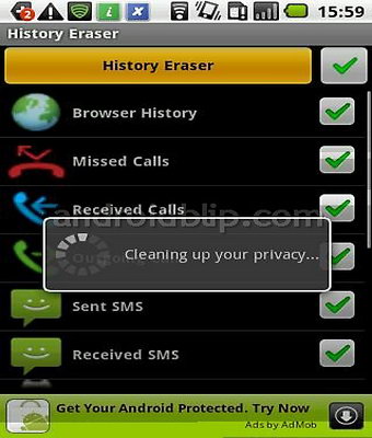 Android app History Eraser