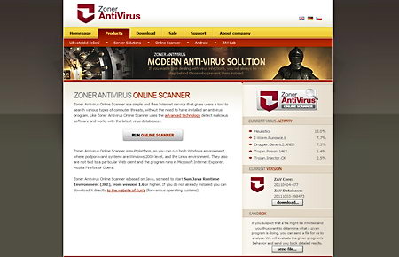 Zoner antivirus online scanner