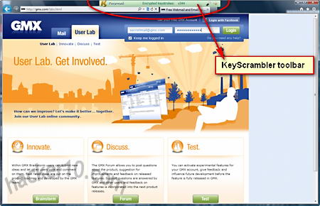 KeyScrambler toolbar