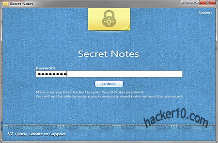 Password protect notes with Secret Notes