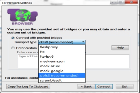 Tor network bridge configuration