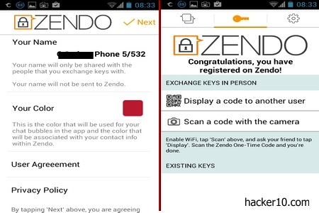 smartphone encrypted chat Zendo